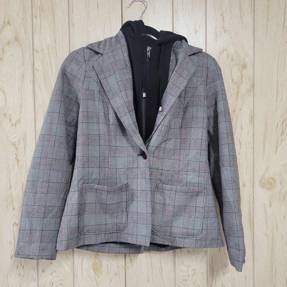 Wild Fable Plaid Double Layer Hooded Coat S